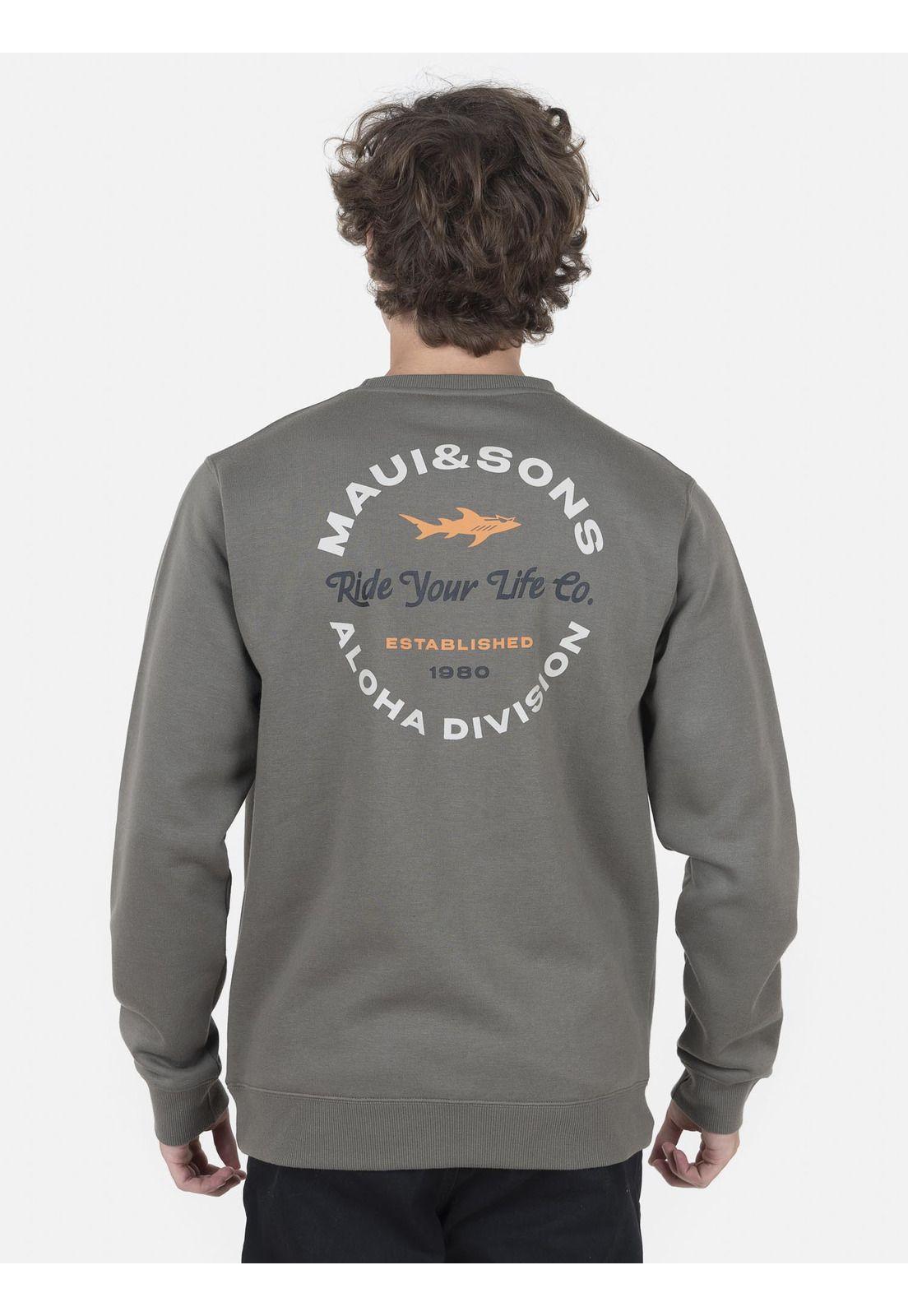 Poleron Hombre ALOHA DIVISION CREW Verde Maui and Sons-1