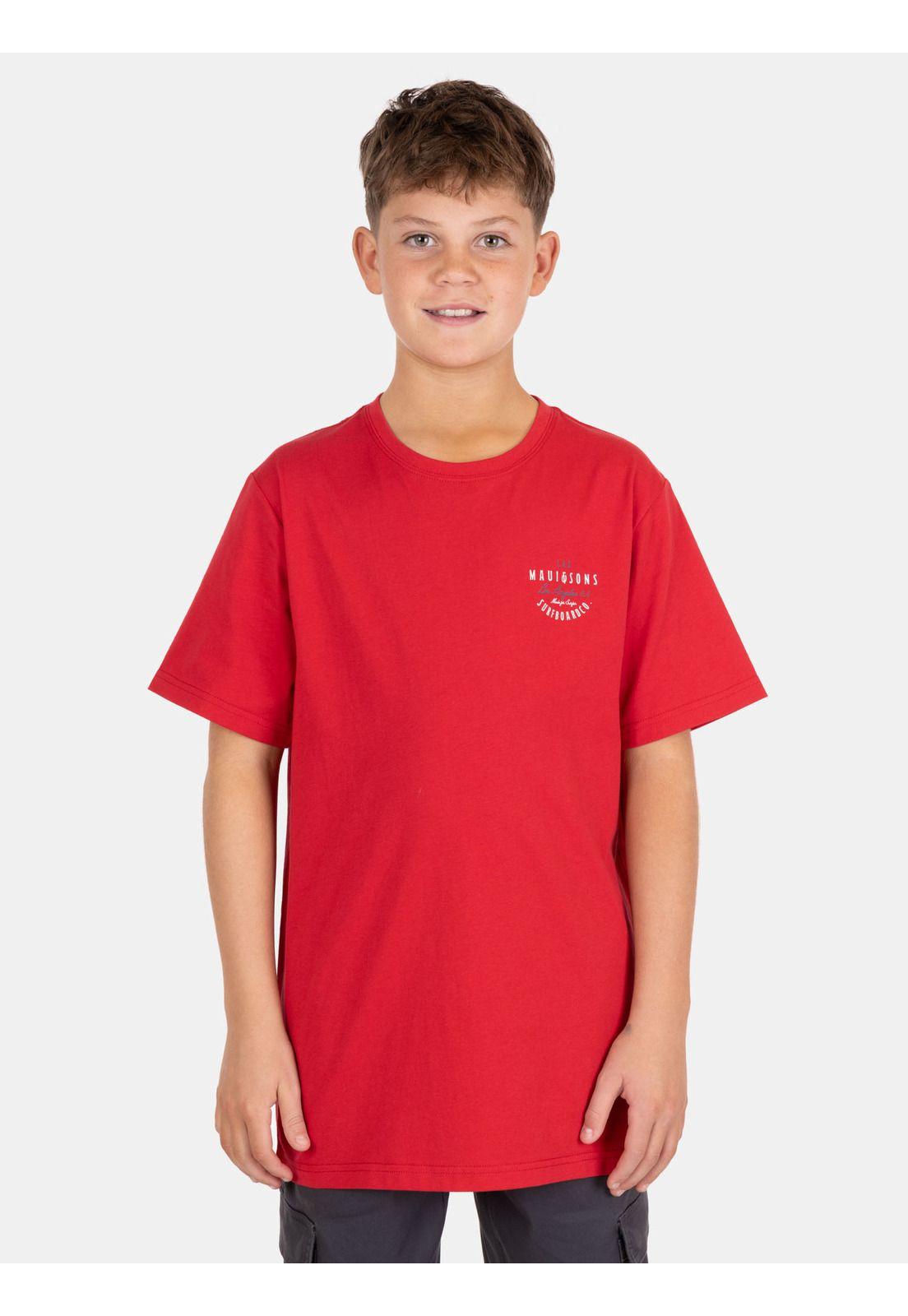 Polera MC OlaTribe Rojo Infantil Maui And Sons-0