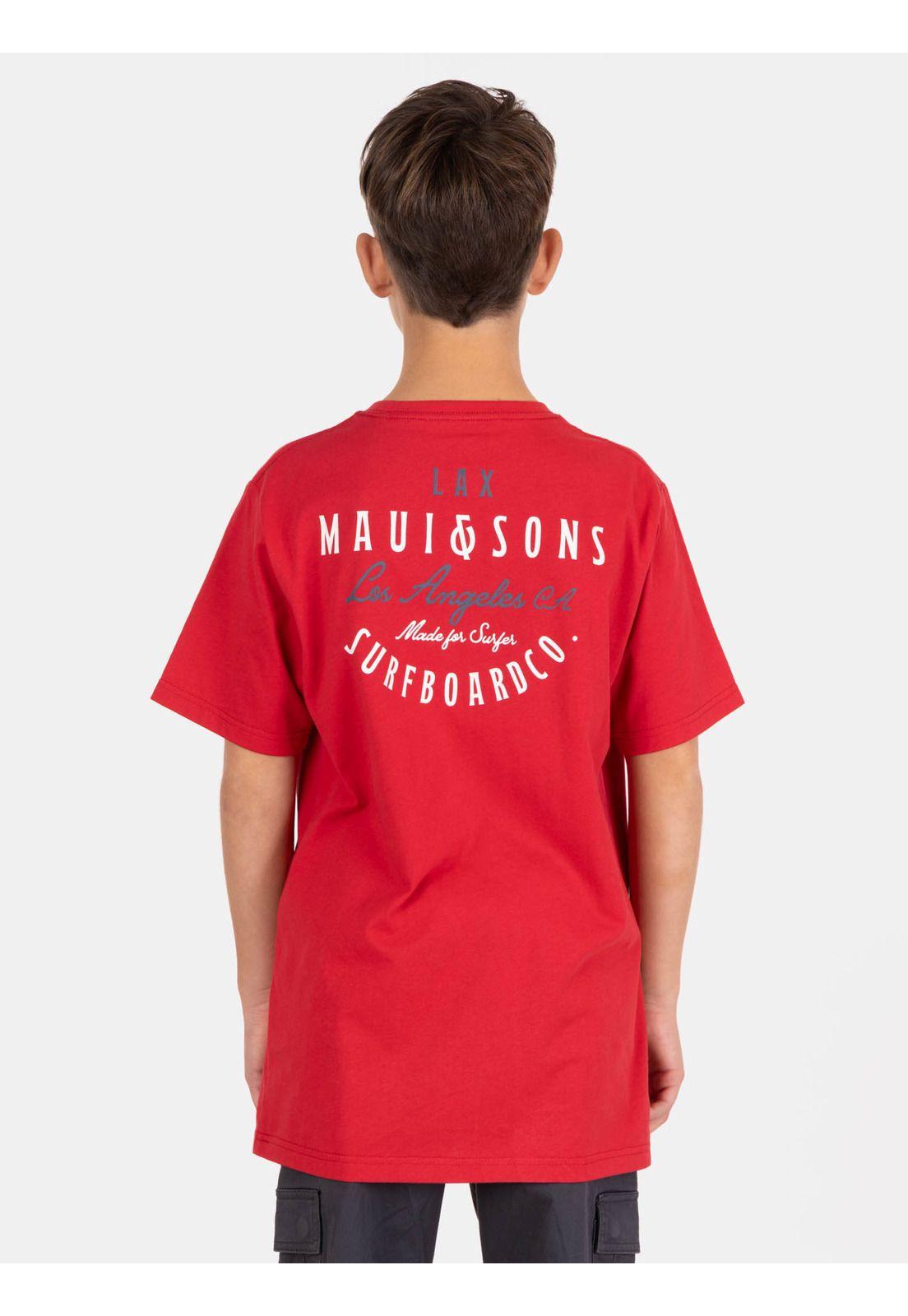 Polera MC OlaTribe Rojo Infantil Maui And Sons-1