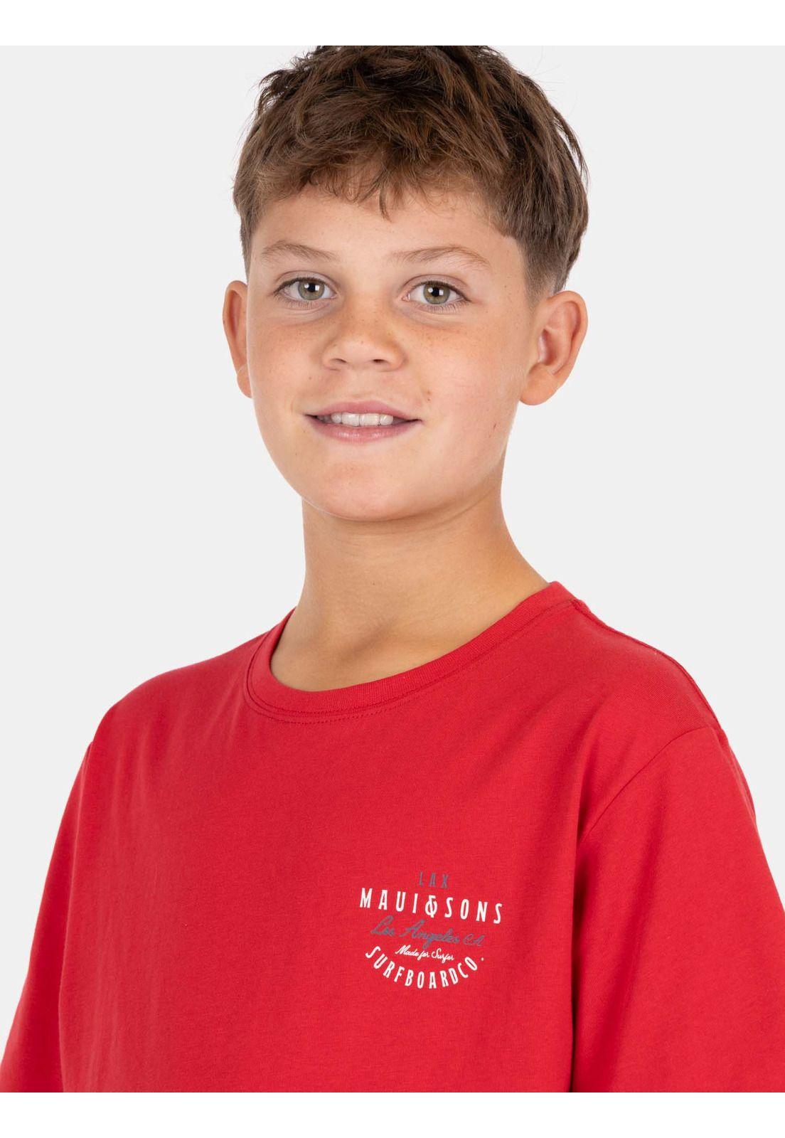 Polera MC OlaTribe Rojo Infantil Maui And Sons-2