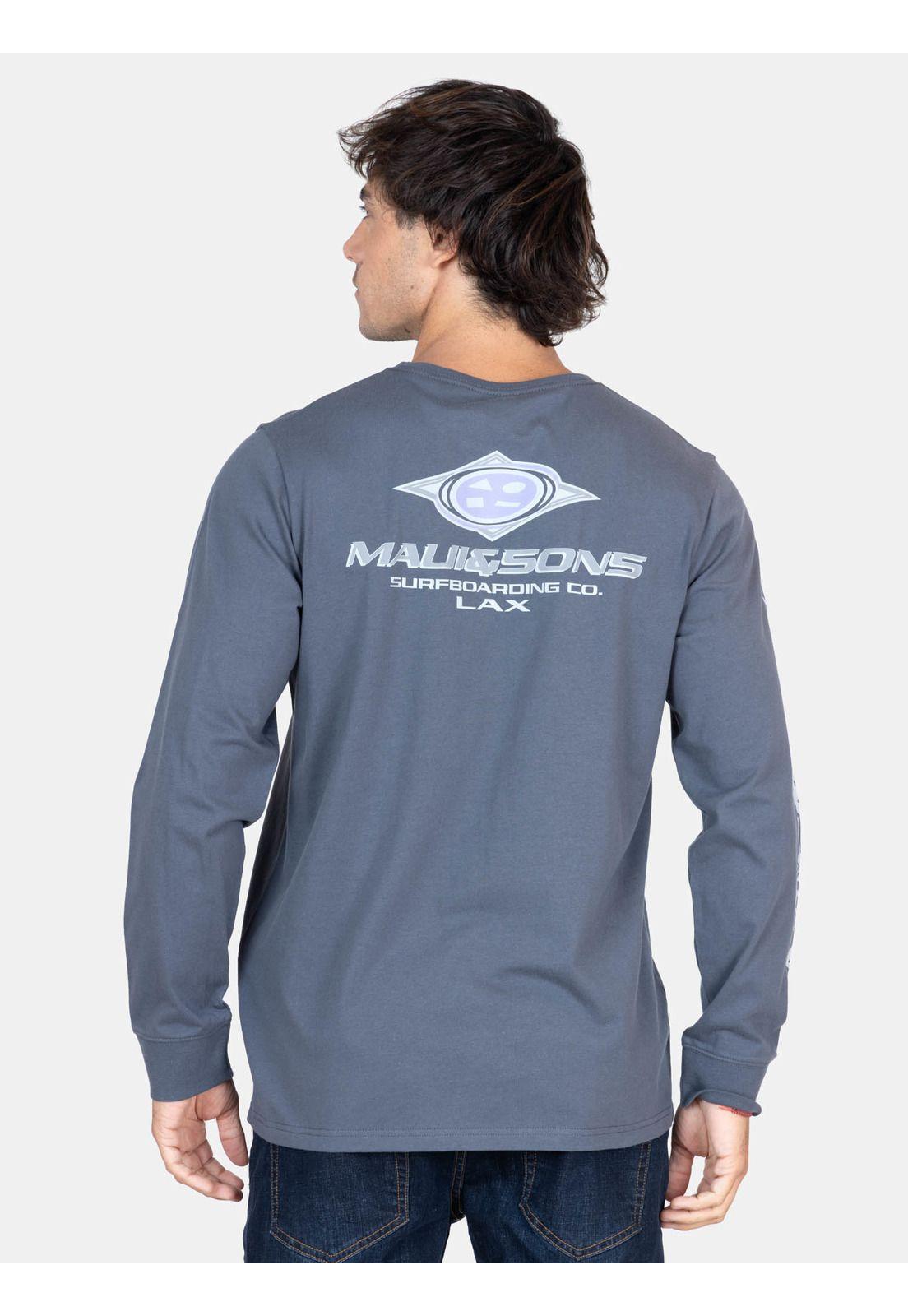 Polera ML Volcano Gris Hombre Maui And Sons-1