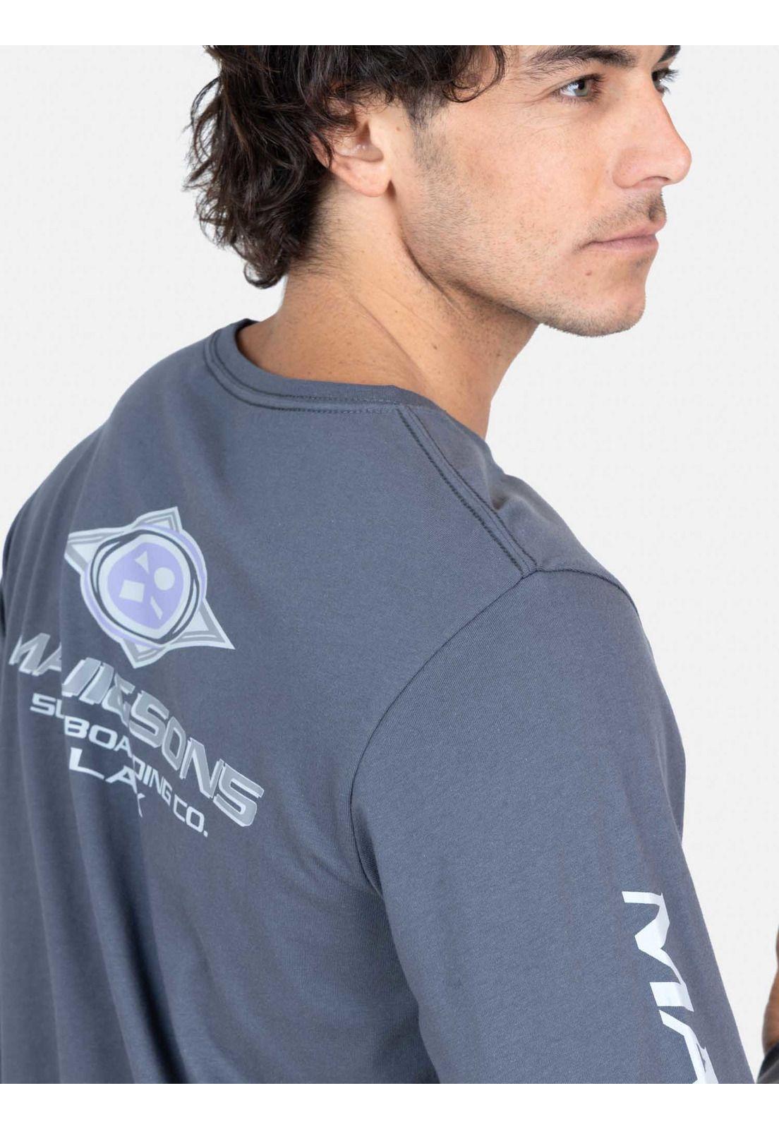 Polera ML Volcano Gris Hombre Maui And Sons-2