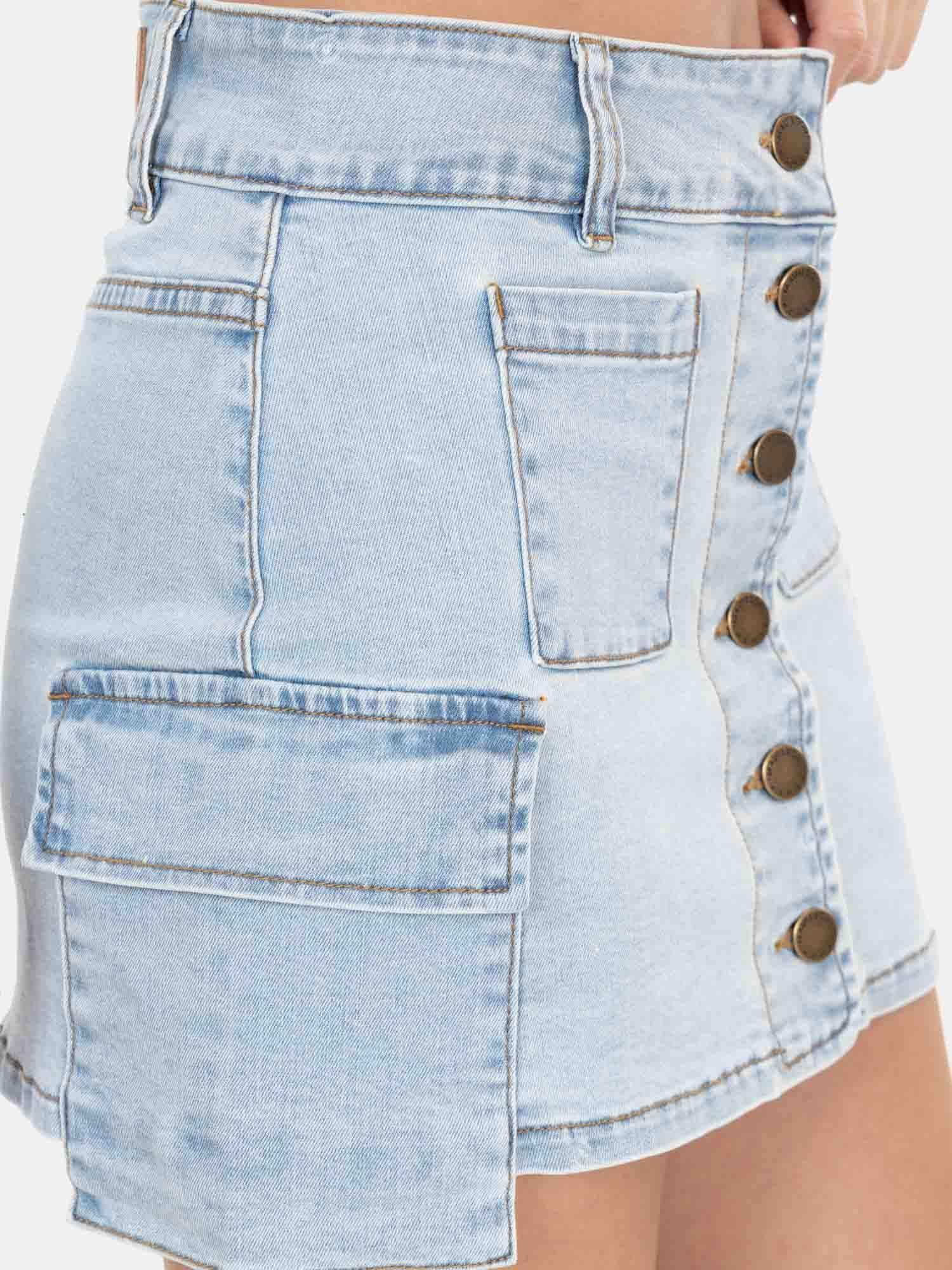 Falda Cargo Maripose Celeste Mujer Maui And Sons-0