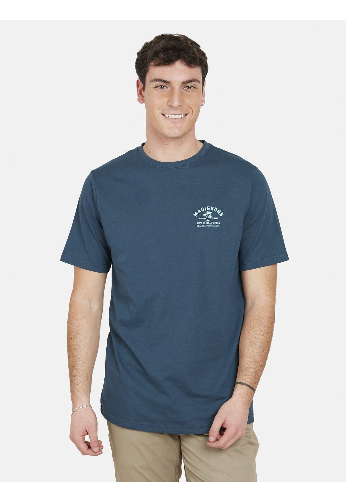 Polera LIVE IN LAX Hombre Azul Maui and Sons-0