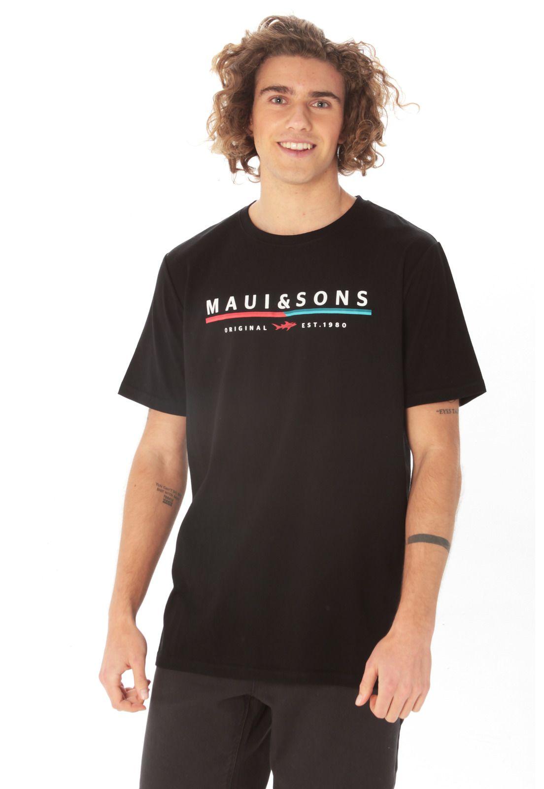 Polera Hombre 5P449-MV21 Negro Maui and Sons-0
