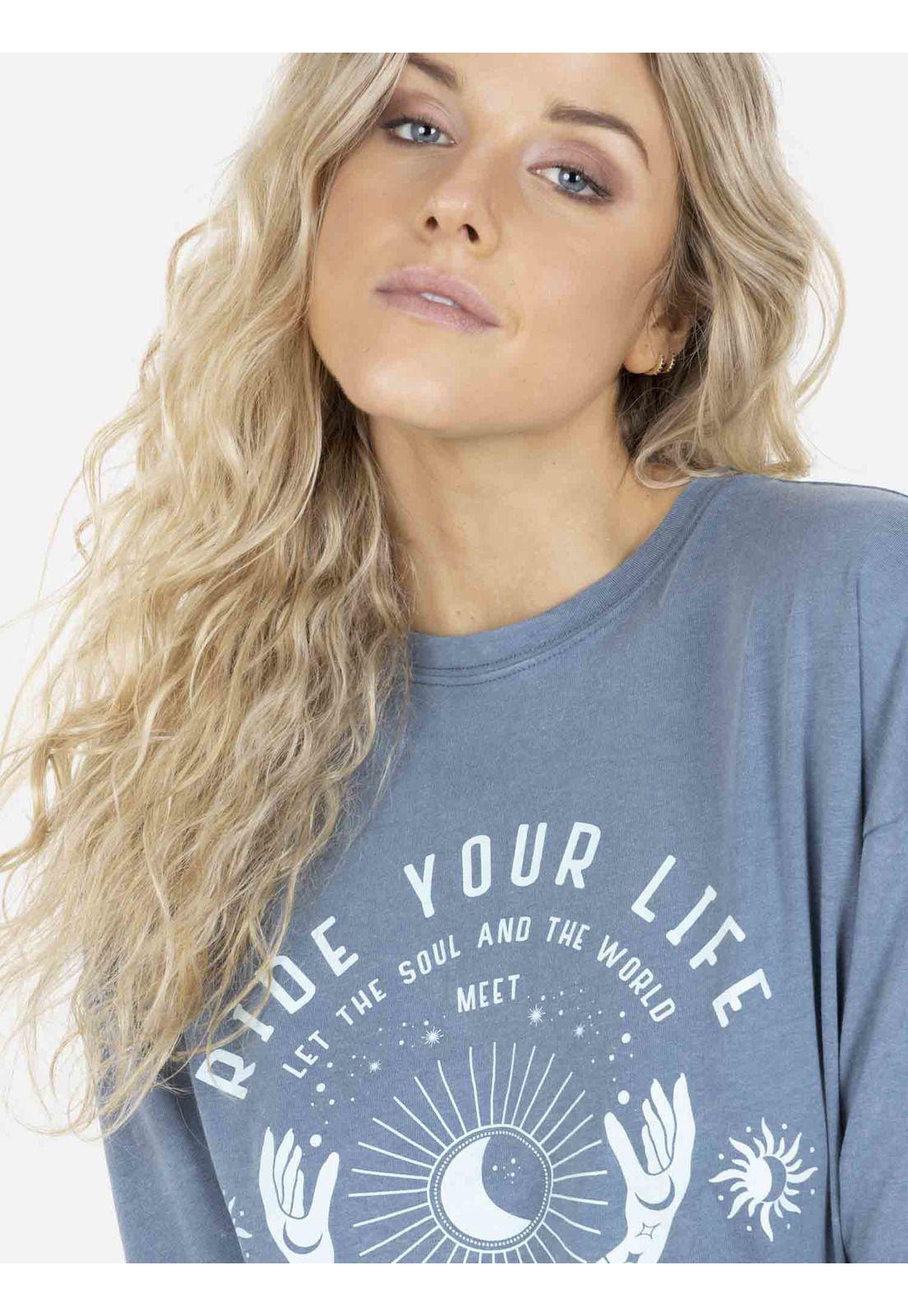 Polera HANDS AT THE SUN Mujer Azul Maui and Sons-2