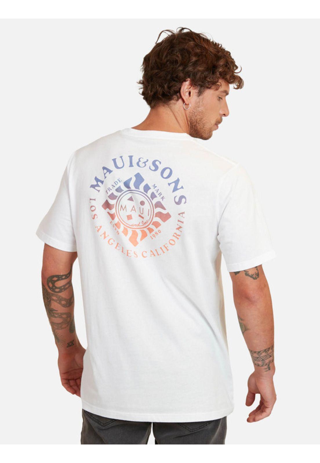 Polera Los Angeles California Tees Organic Hombre Blanco Maui And Sons-1