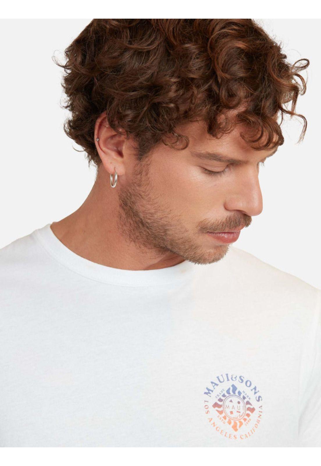 Polera Los Angeles California Tees Organic Hombre Blanco Maui And Sons-2