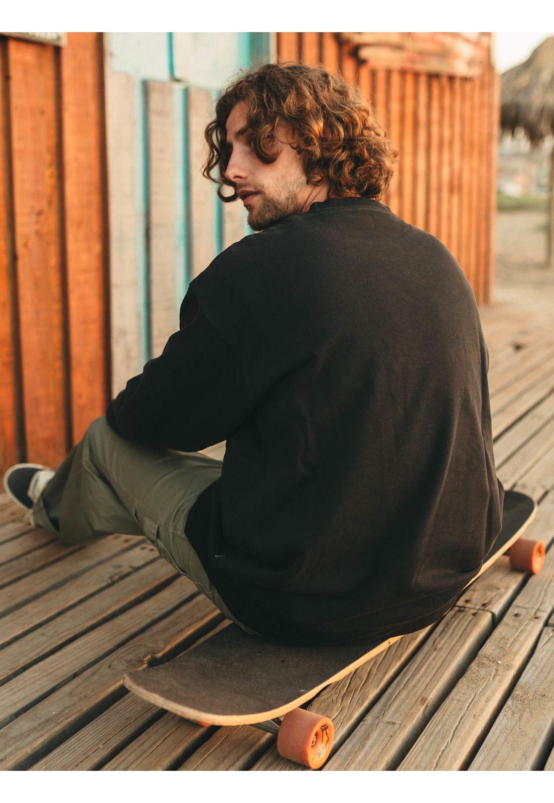 Poleron CR Original Crew Negro Hombre Maui And Sons-3