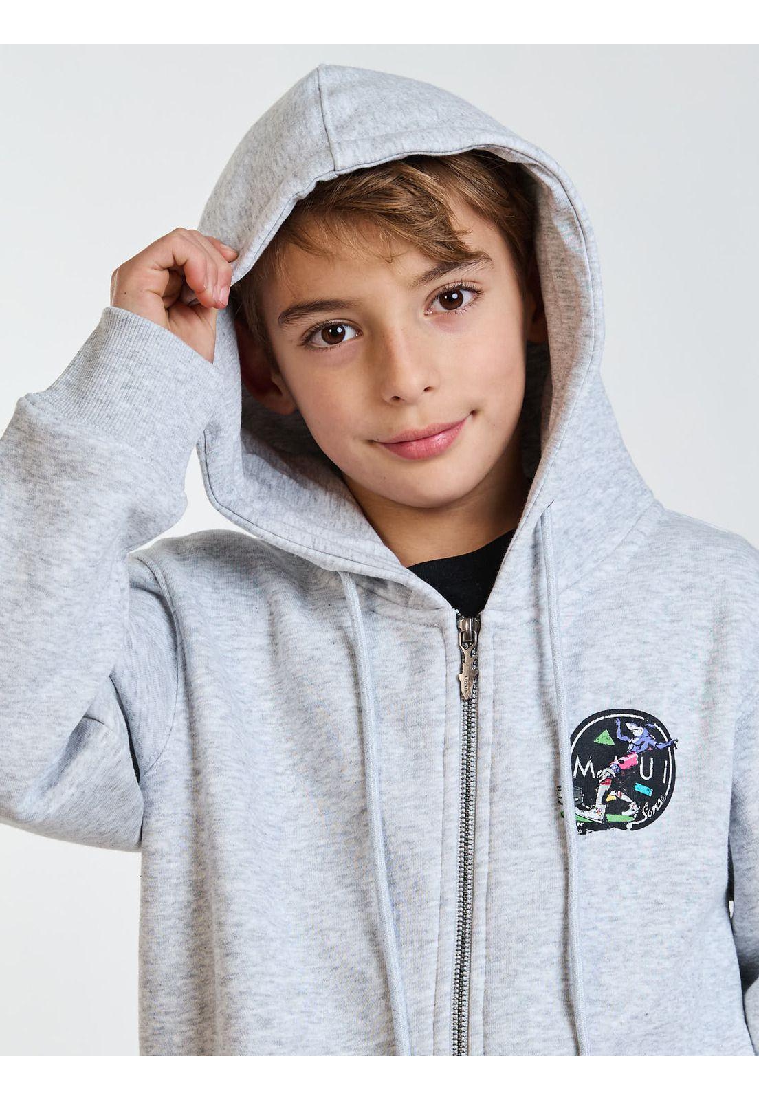 Poleron FZ Breeze Gris Infantil Maui and Sons-4