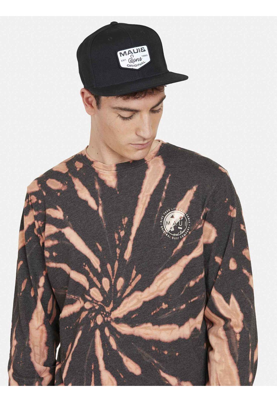 Polera BLEACH TIE DYE LS Hombre Multicolor Maui and Sons-2