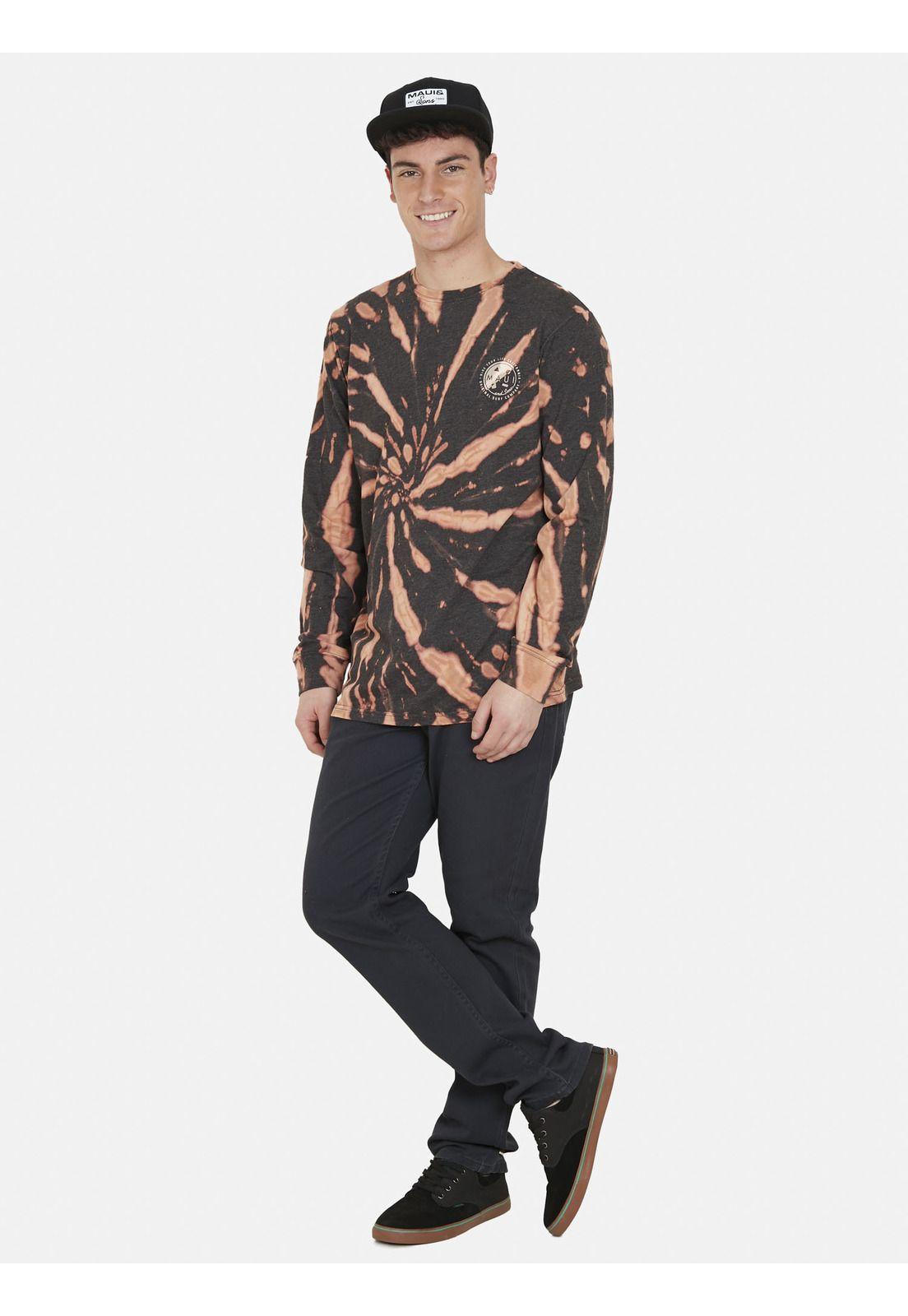 Polera BLEACH TIE DYE LS Hombre Multicolor Maui and Sons-3
