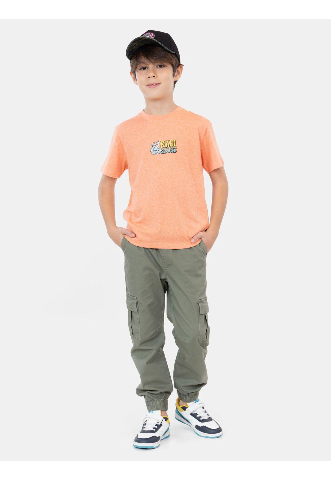 Polera MC Shark Island Naranja Niño Maui And Sons-2