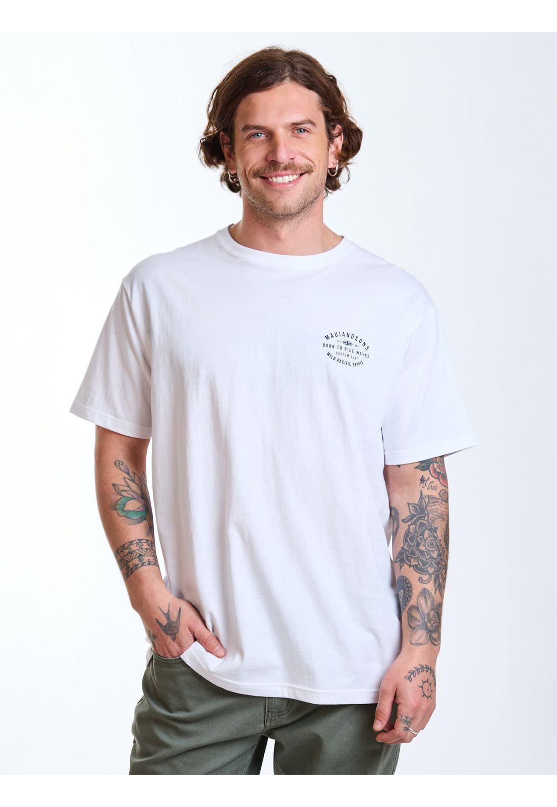 Polera MC Badge Blanco Hombre Maui and Sons-0