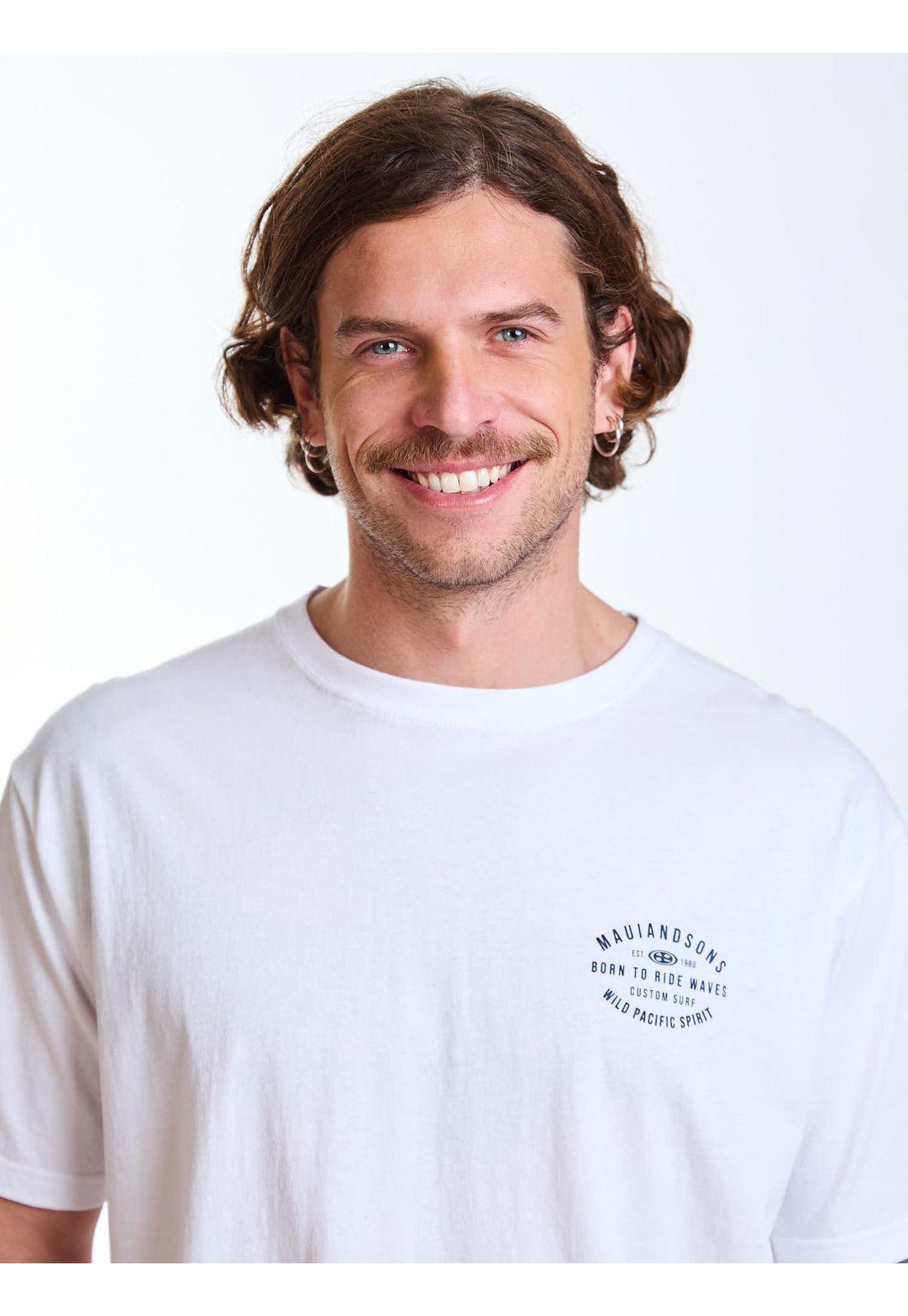 Polera MC Badge Blanco Hombre Maui and Sons-4