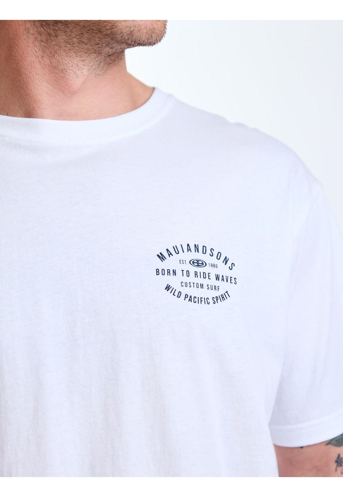 Polera MC Badge Blanco Hombre Maui and Sons-5