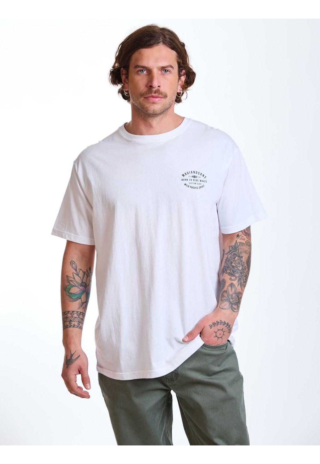 Polera MC Badge Blanco Hombre Maui and Sons-6