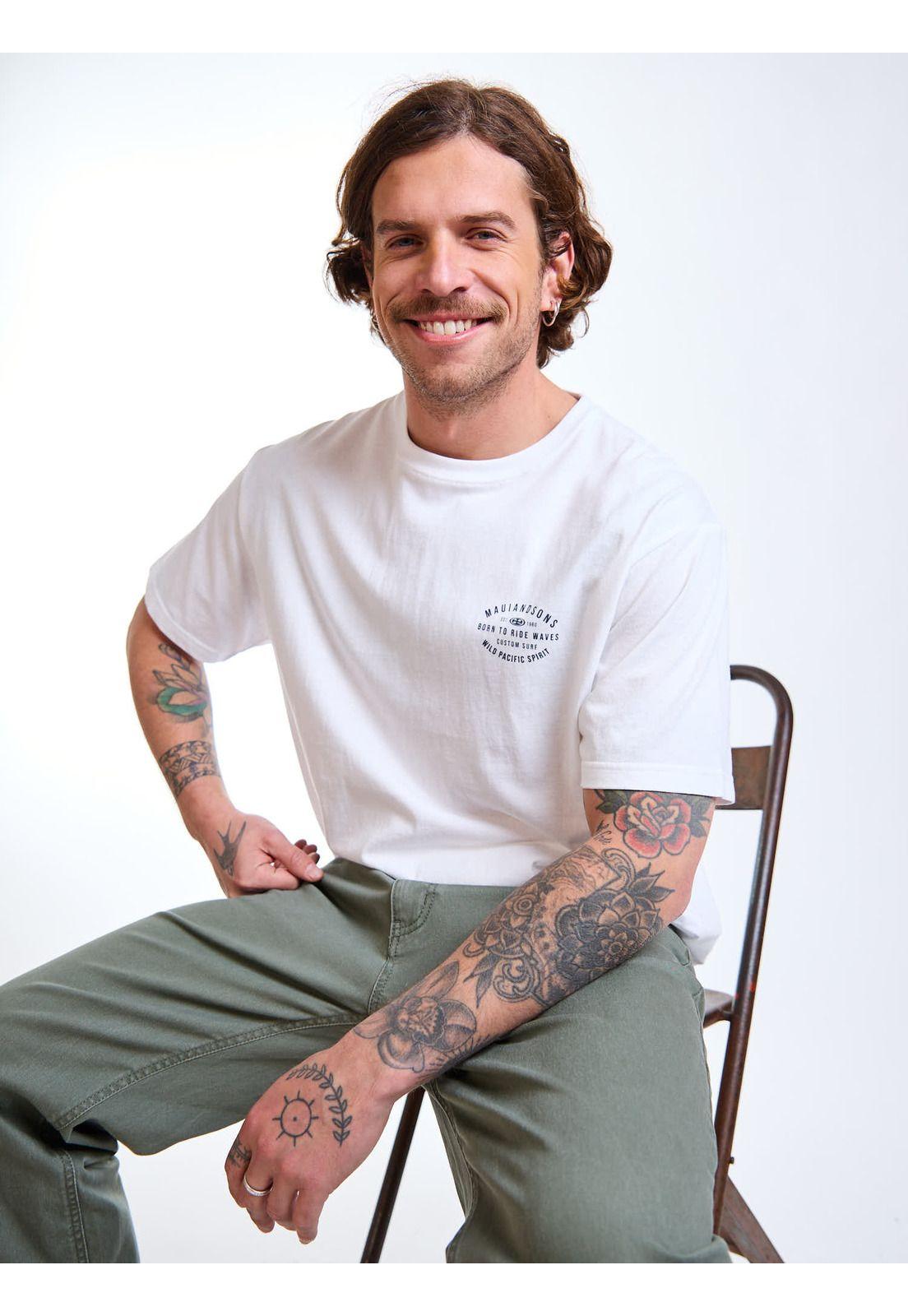 Polera MC Badge Blanco Hombre Maui and Sons-7