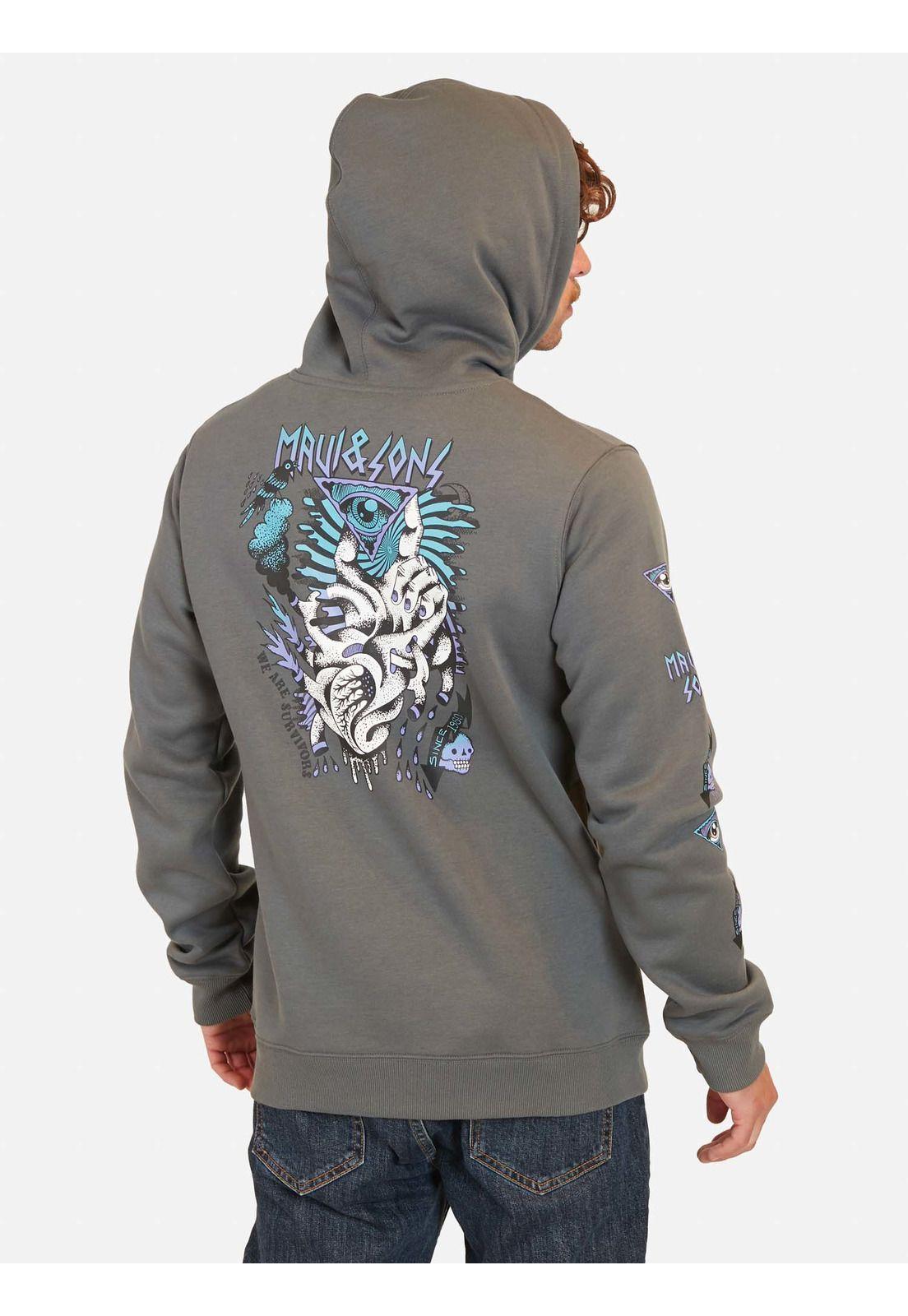 Poleron Heart Attack Gris Hombre Maui And Sons-1