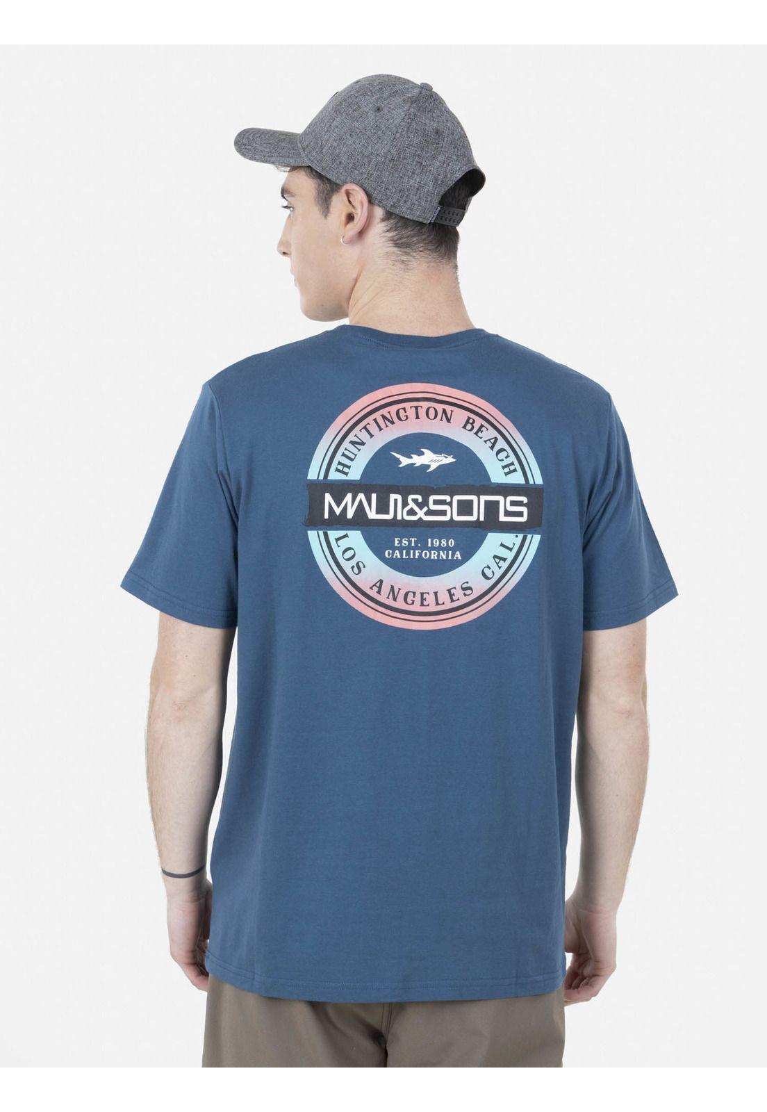 Polera HUNTINGTON BEACH Hombre Azul Maui and Sons-1