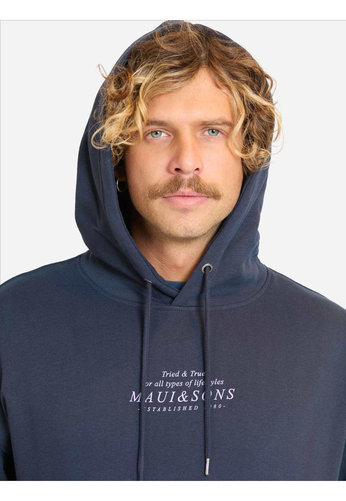 Poleron Canguro Tropikai Azul Hombre Maui And Sons-2
