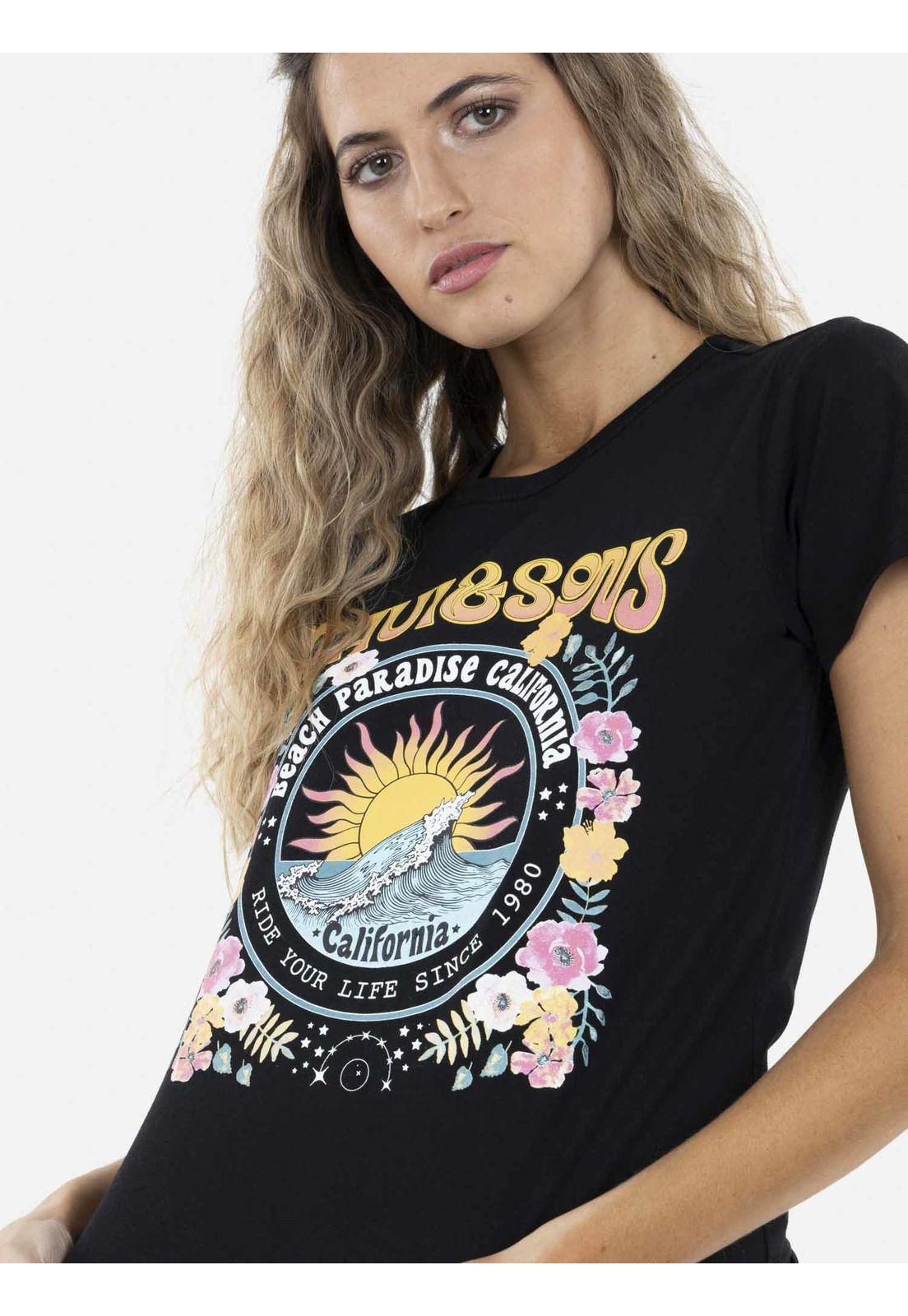 Polera BEACH PARADISE Mujer Negro Maui and Sons-2