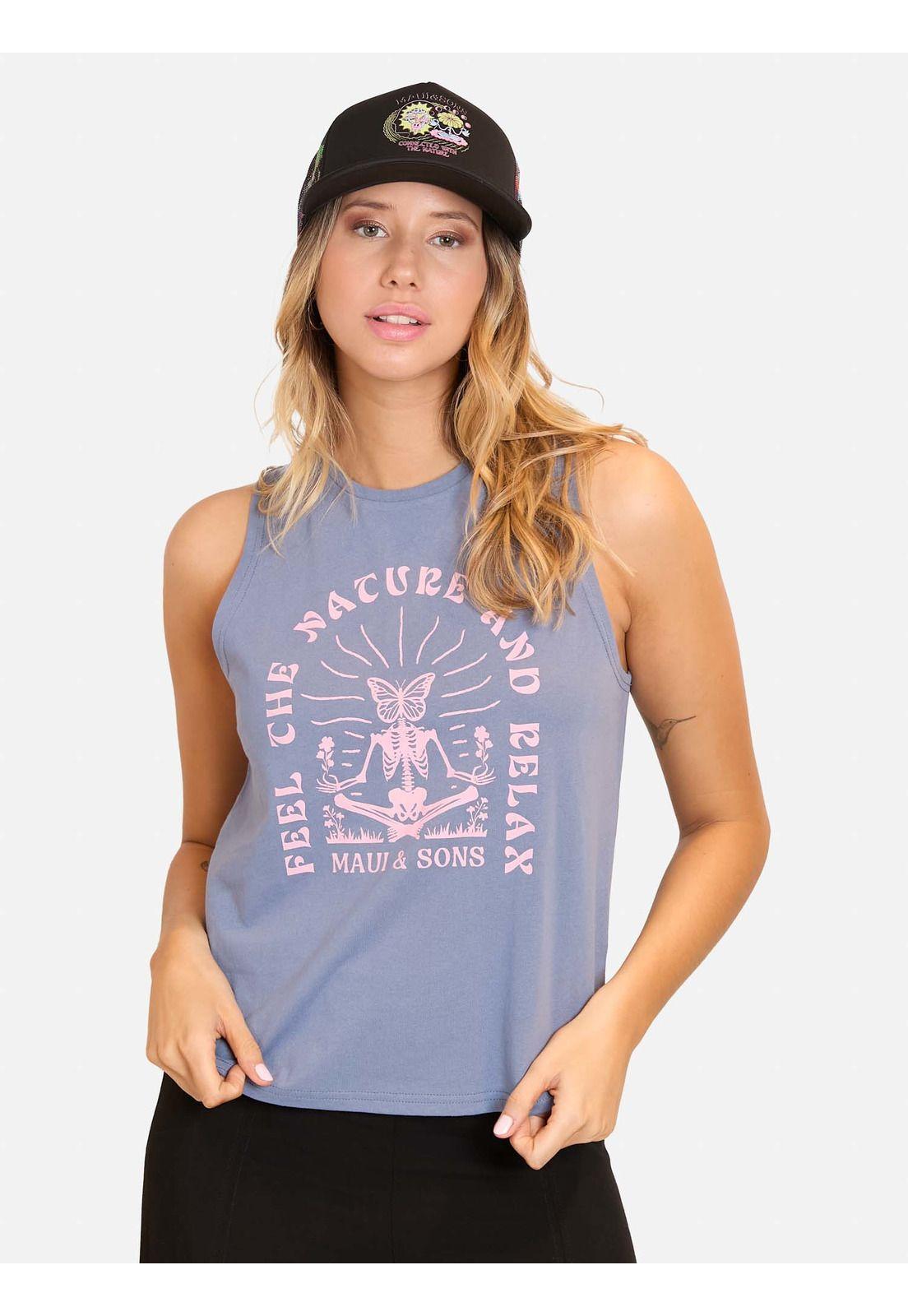 Polera MC Feel Relax Azul Mujer Maui And Sons-0