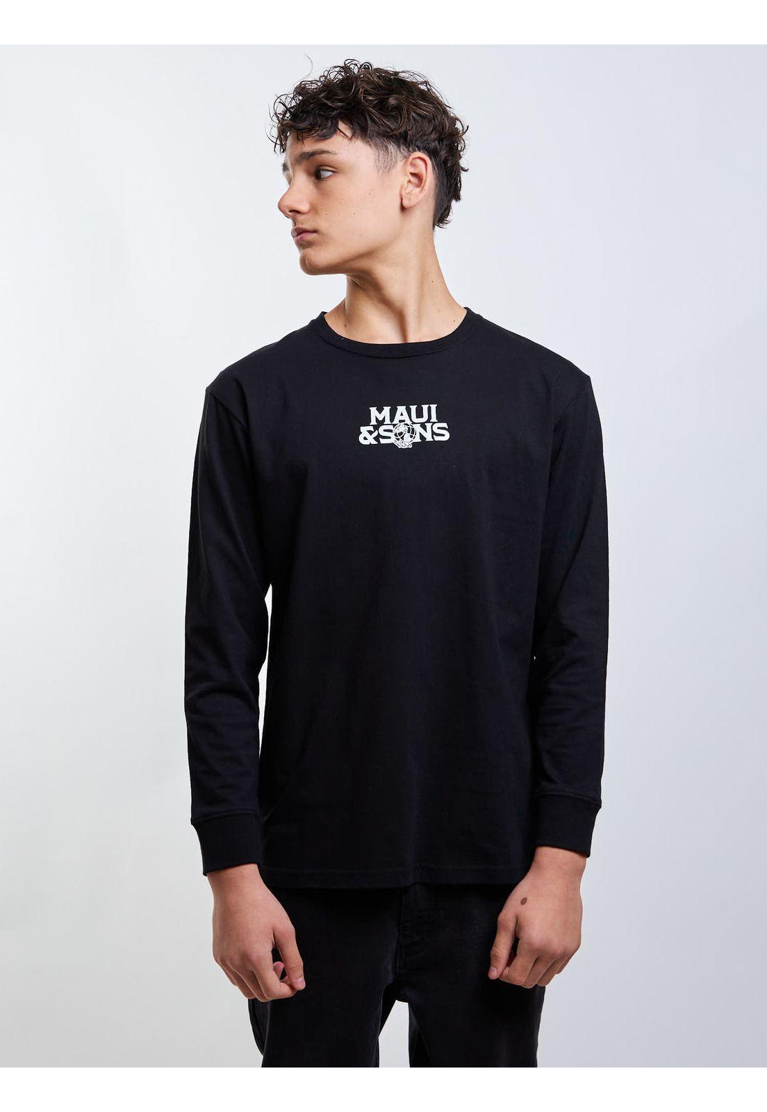 Polera ML Cruiser Negro Infantil Maui And Sons-0