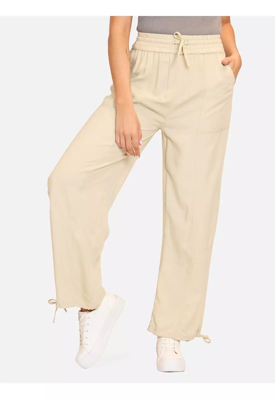 Pantalon Playero Pebble Beige Mujer Maui And Sons-0