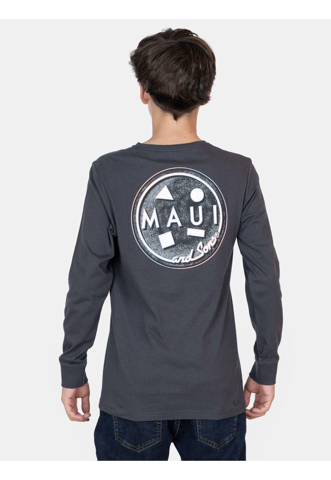 Polera ML RayFit Gris Infantil Maui And Sons-1