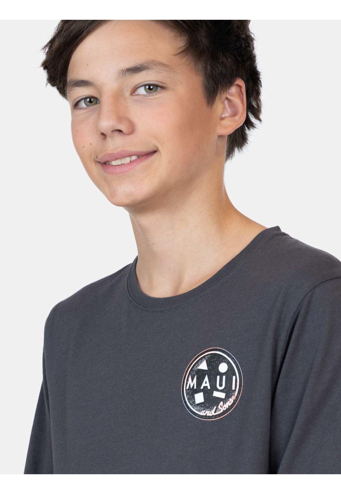 Polera ML RayFit Gris Infantil Maui And Sons-2