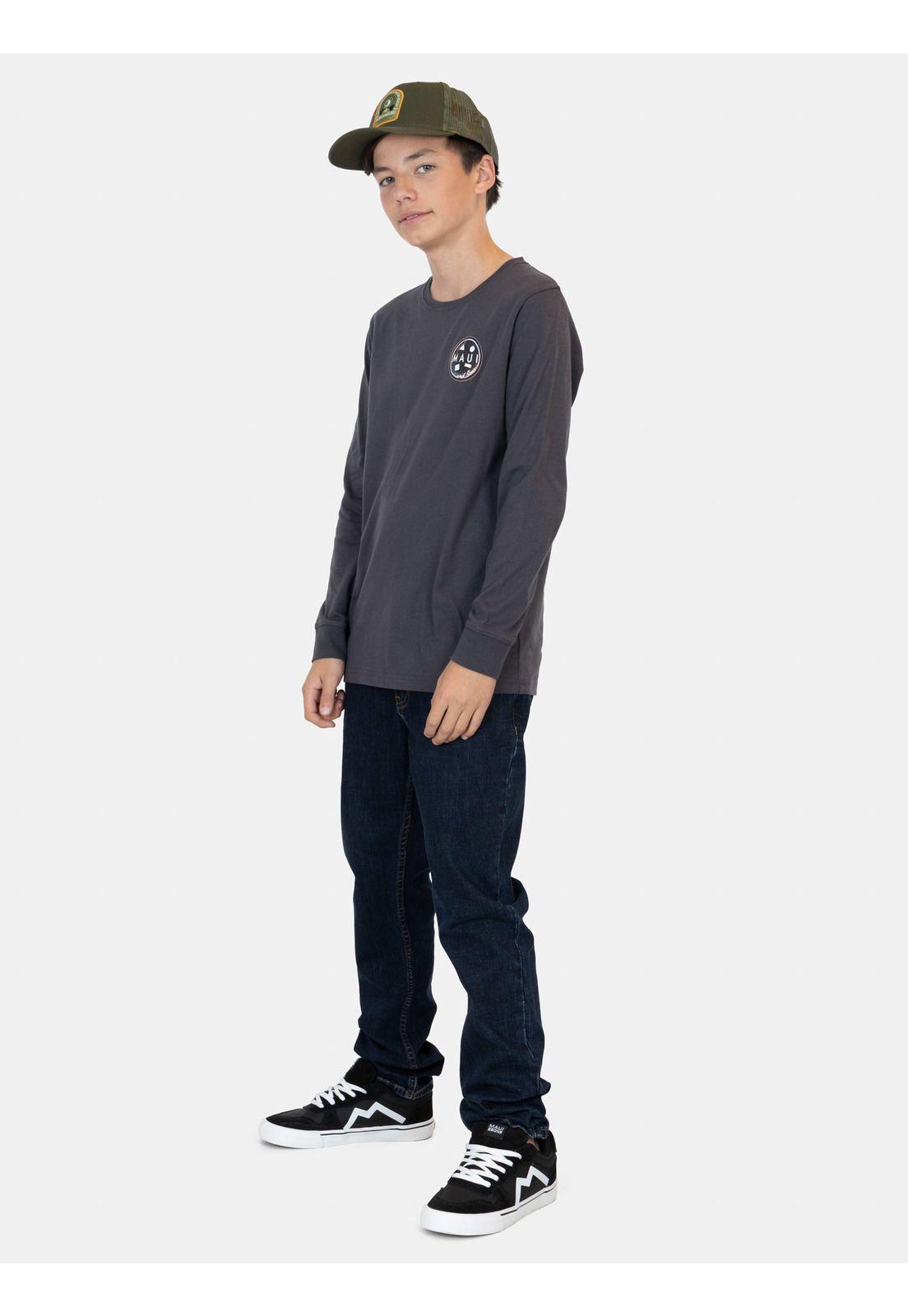 Polera ML RayFit Gris Infantil Maui And Sons-3