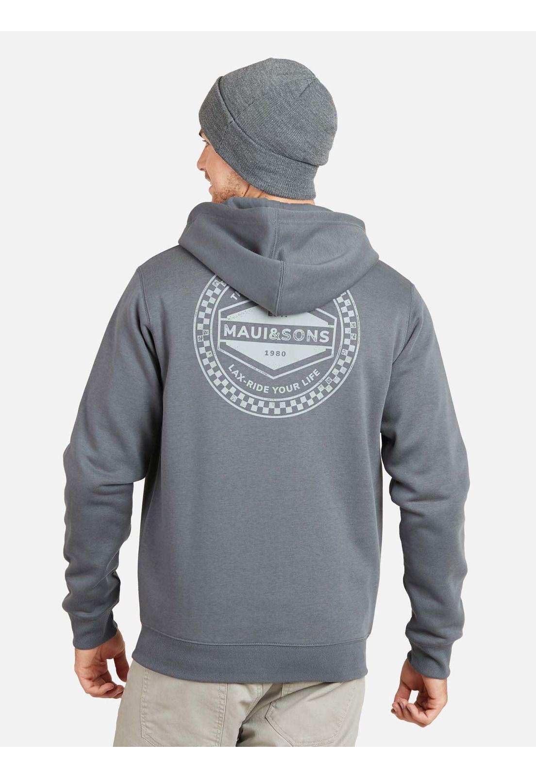 Poleron LAX RIDE YOUR LIFE FZ Hombre Gris Maui and Sons-1