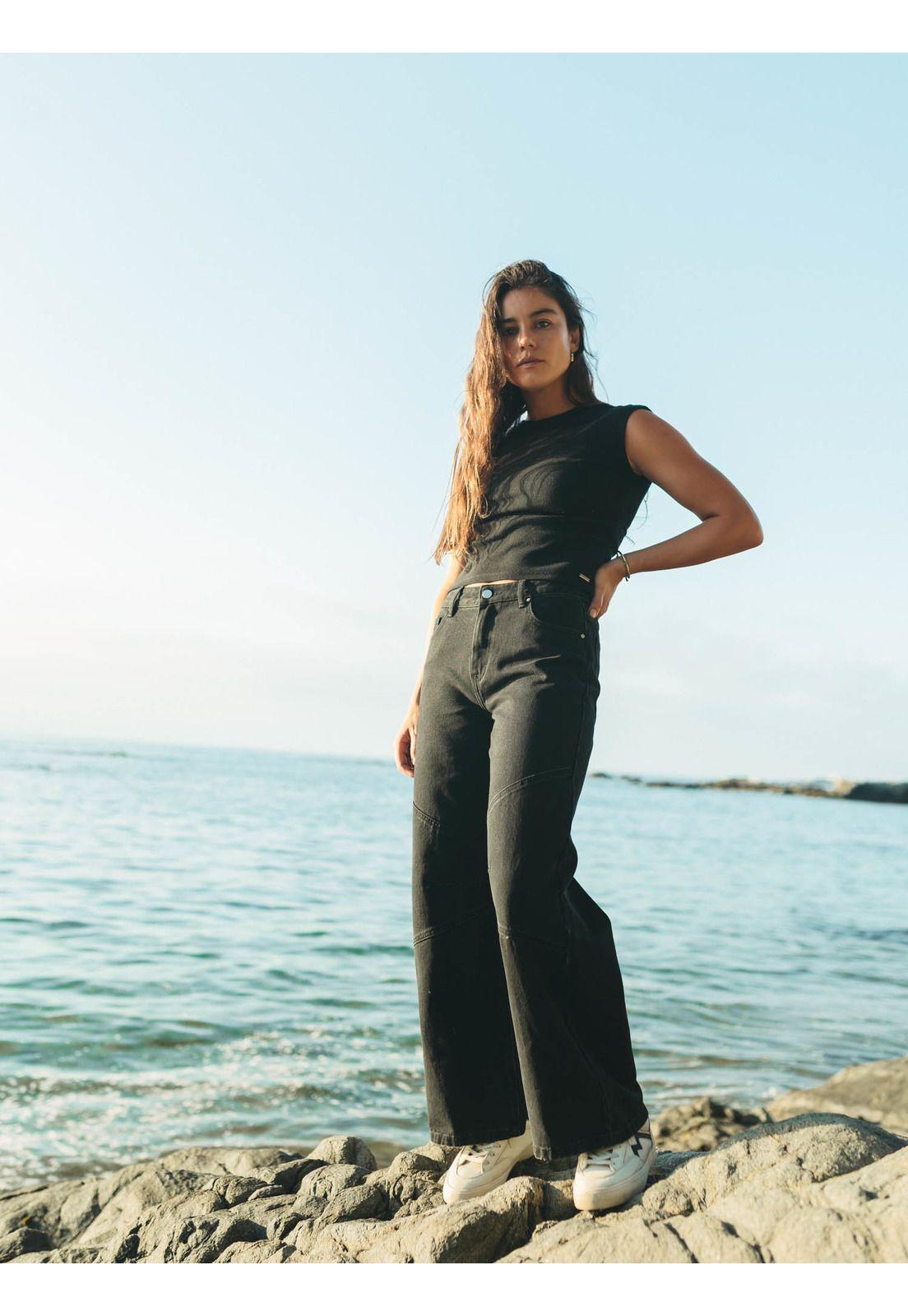 Pantalon Ocevi Negro Mujer Maui And Sons-3