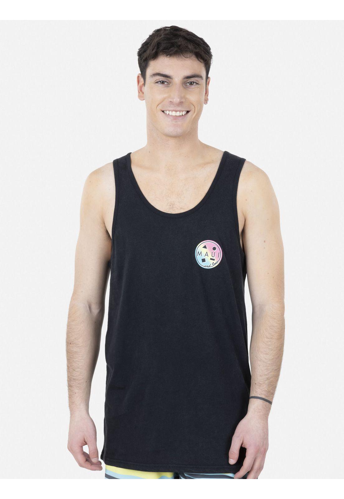 Polera SM GRADIENT COOKIE Hombre Negro Maui and Sons-0