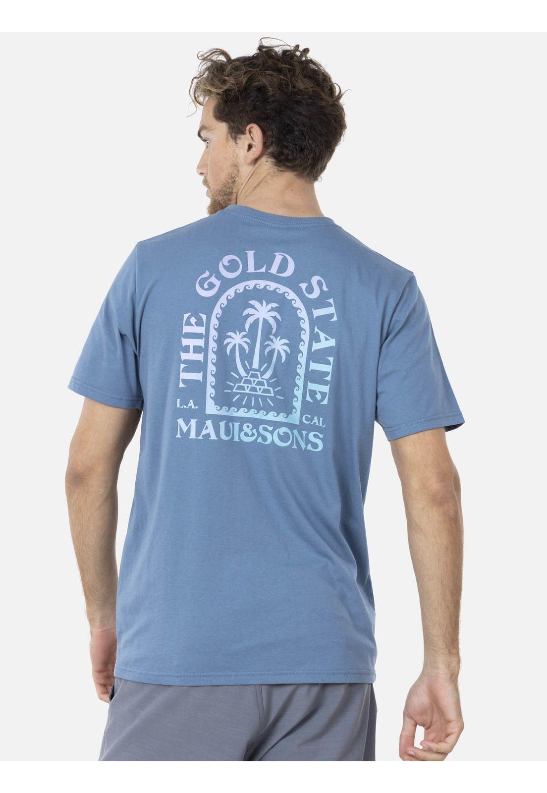 Polera GOLD STATE Hombre Azul Maui and Sons-1