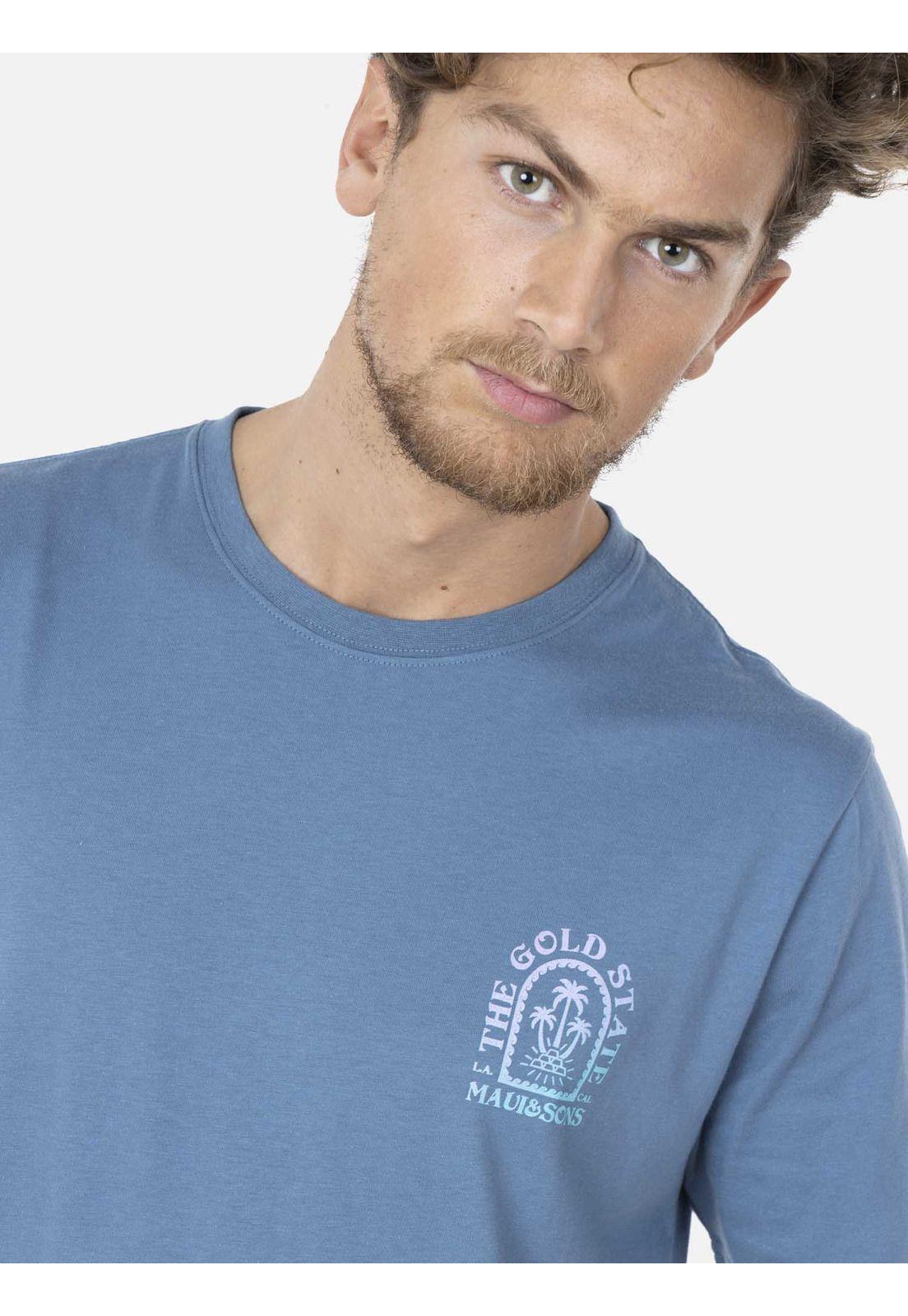 Polera GOLD STATE Hombre Azul Maui and Sons-2