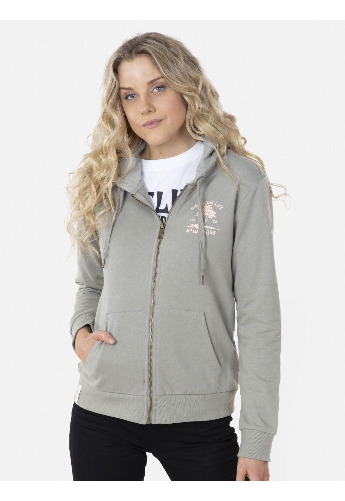 Poleron Fullzipper PEACH PALM FZ Mujer Verde Maui and Sons-0