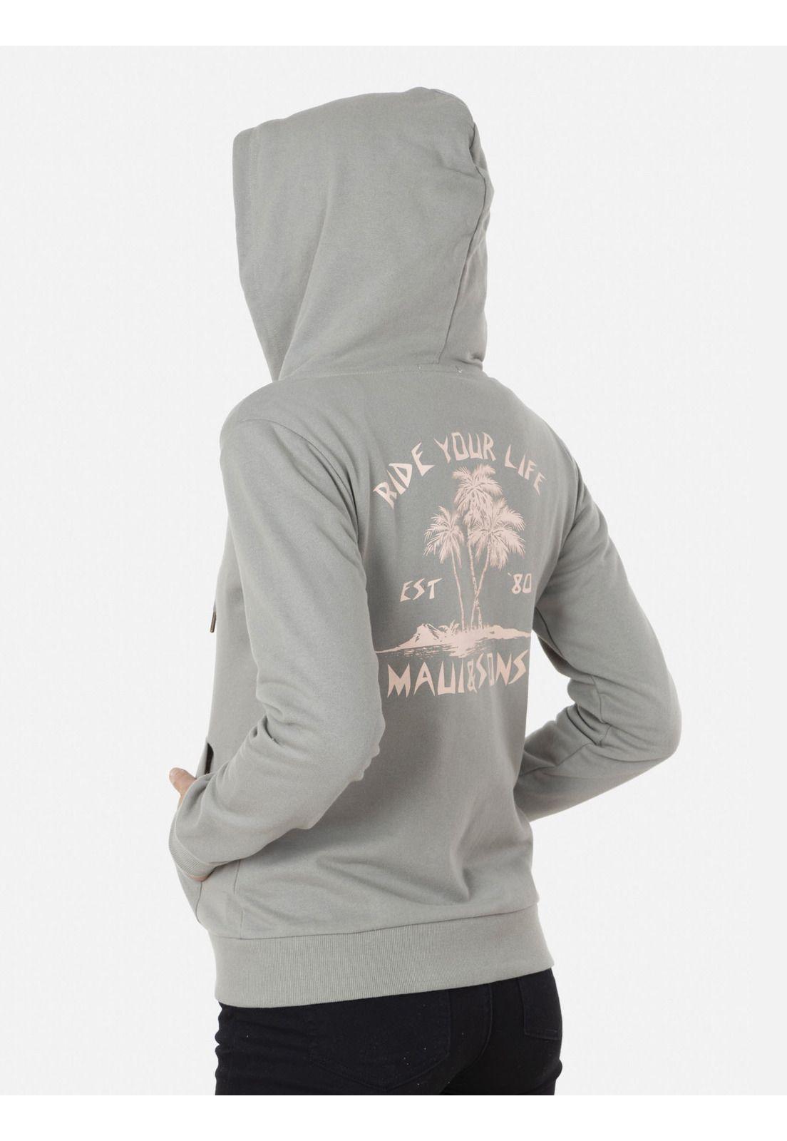 Poleron Fullzipper PEACH PALM FZ Mujer Verde Maui and Sons-1