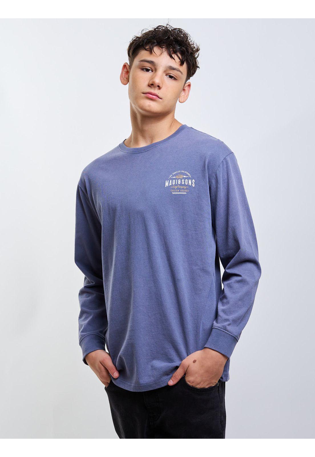 Polera ML Los Angeles Azul Infantil Maui And Sons-4