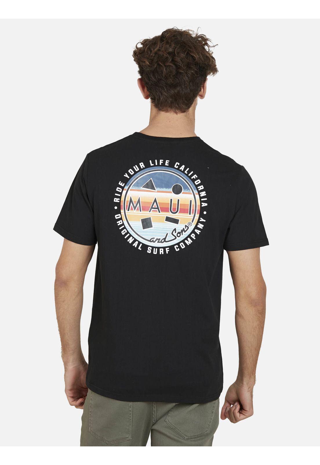 Polera COOKIE SURFER Hombre Negro Maui and Sons-1