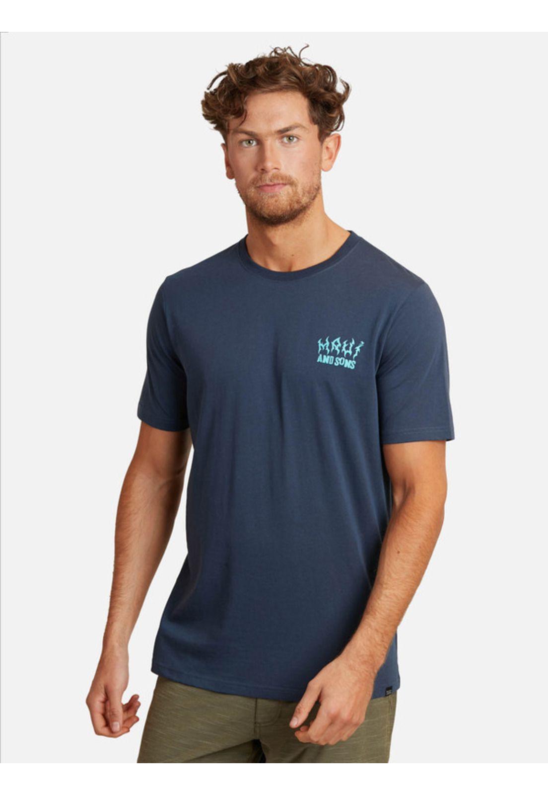 Polera Seet Tocken Ss Tee Hombre Azul Maui And Sons-0