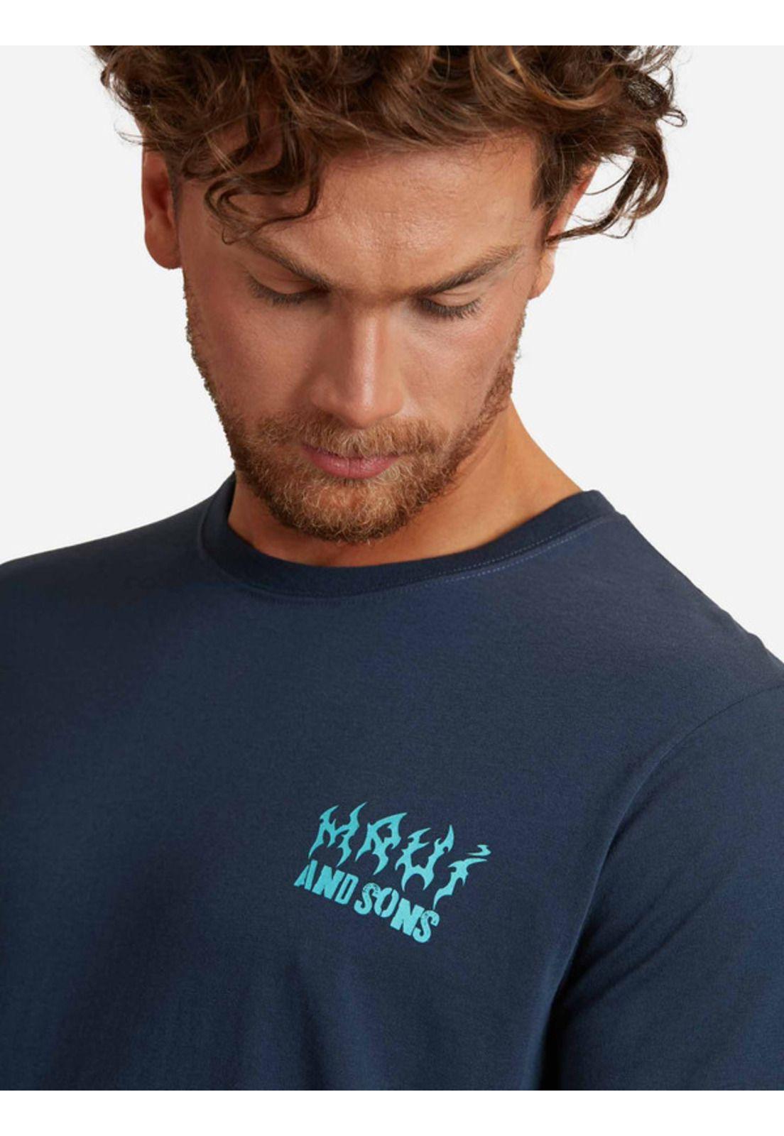 Polera Seet Tocken Ss Tee Hombre Azul Maui And Sons-2