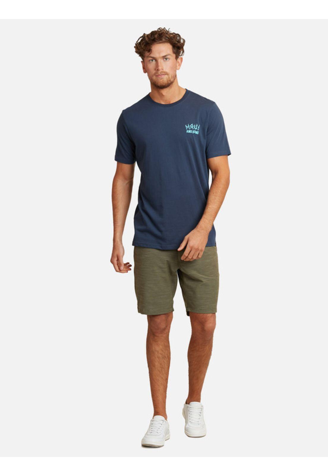 Polera Seet Tocken Ss Tee Hombre Azul Maui And Sons-3