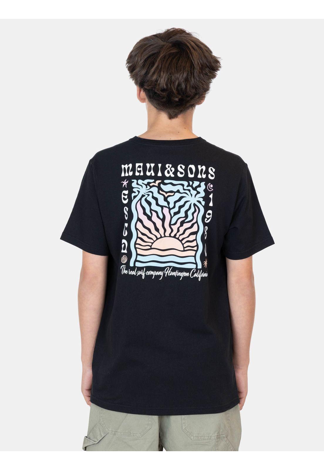 Polera MC Beats Negro Infantil Maui And Sons-1
