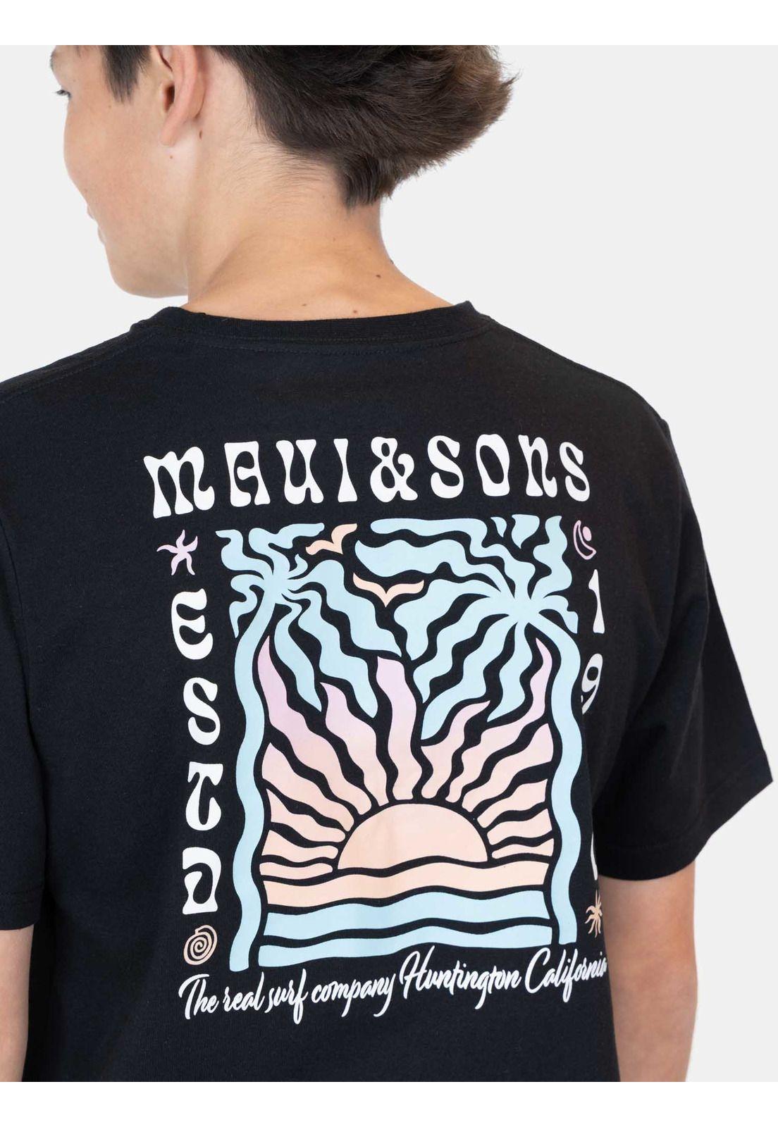 Polera MC Beats Negro Infantil Maui And Sons-2