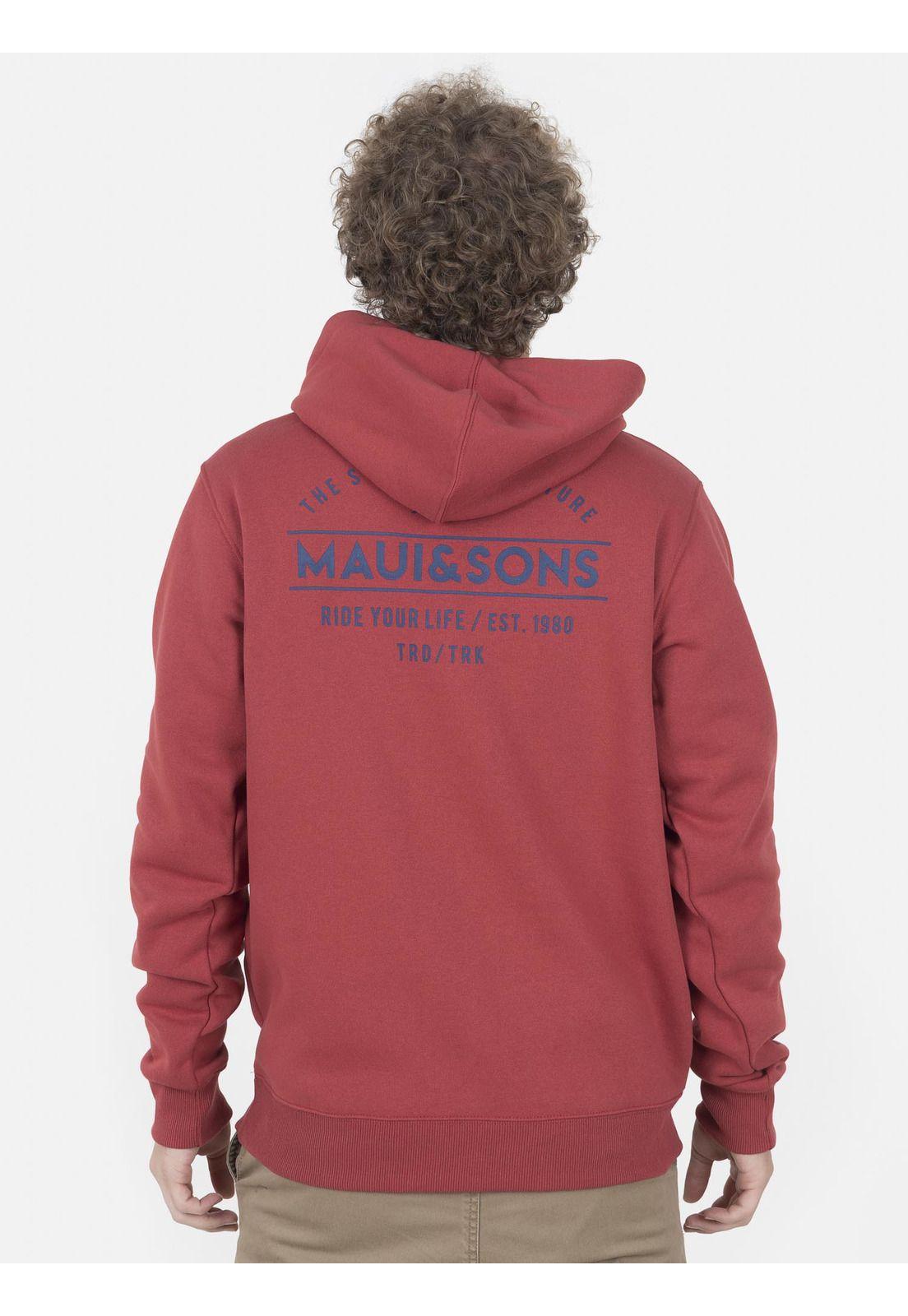 Poleron Hombre Century THR HOODIE Rojo Maui and Sons-1