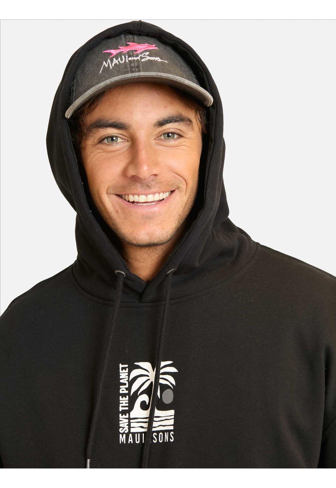 Poleron Canguro Koolana Negro Hombre Maui And Sons-2