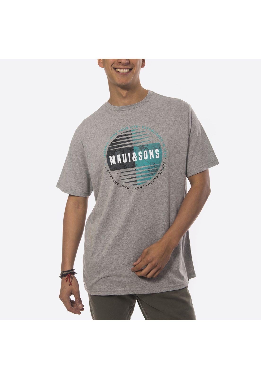 Polera M/C Hombre Gris Maui and Sons 5P276-MV19-0