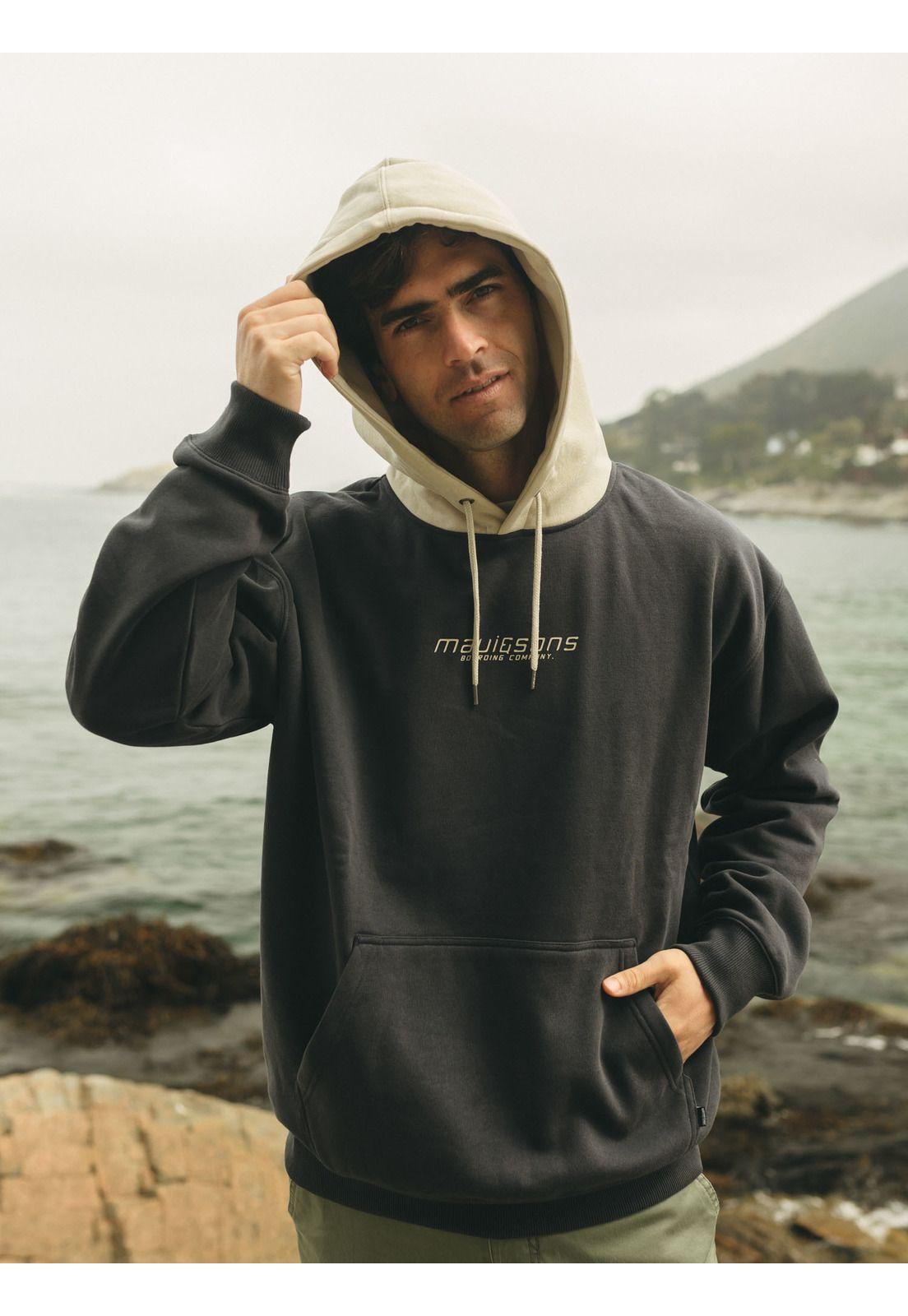 Poleron Canguro Coraly Gris Hombre Maui And Sons-0